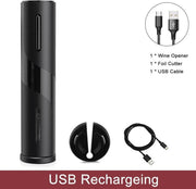 Baymate Elektrische Wijnopener Oplaadbare Automatische Kurkentrekker Wijn Flesopener met Folie Cutter & USB Opladen Keuken Tool Blikopener USB Chargeing