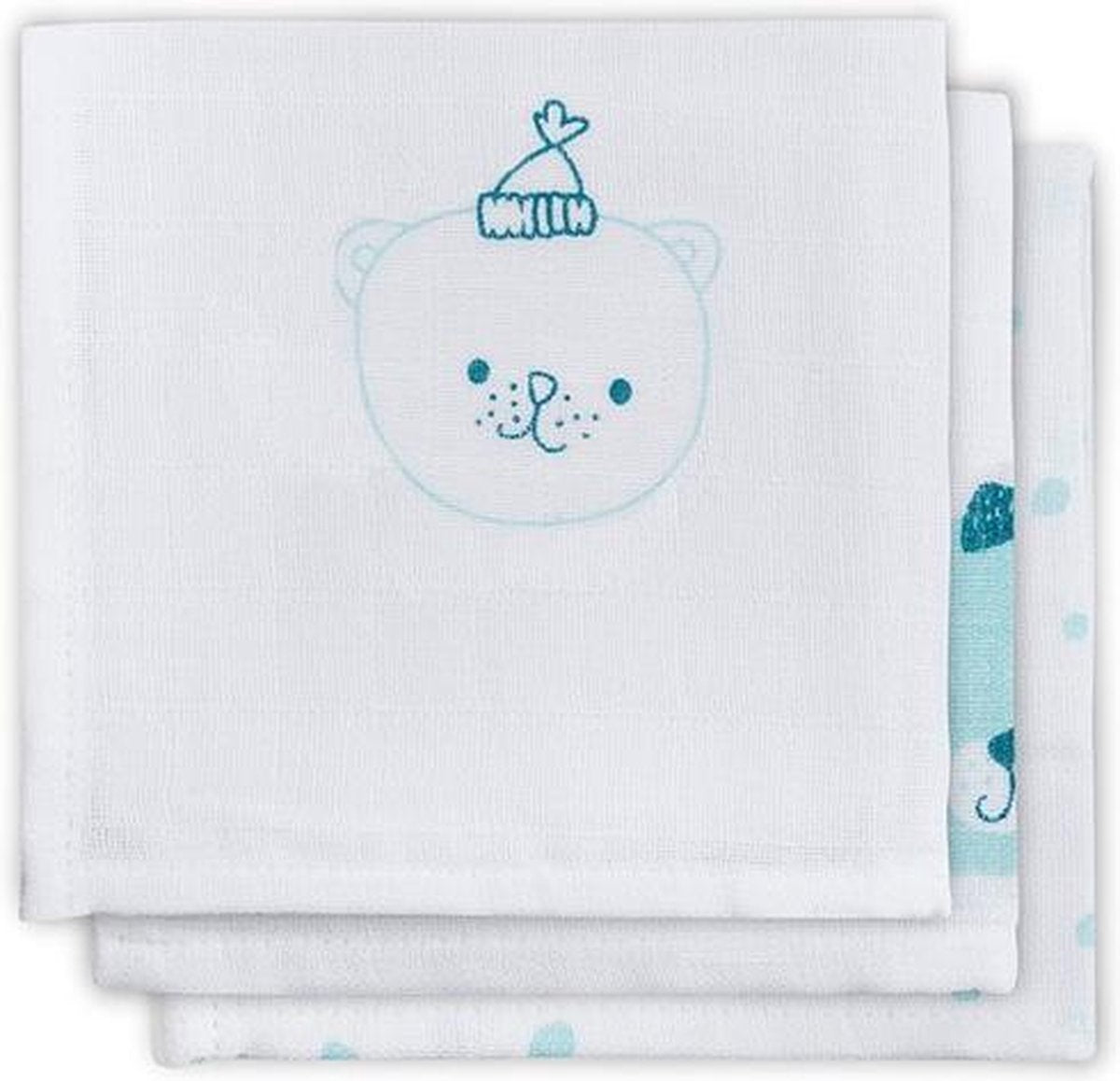 Hydrofiel Monddoekje FUNNY BEAR green (3 stuks)