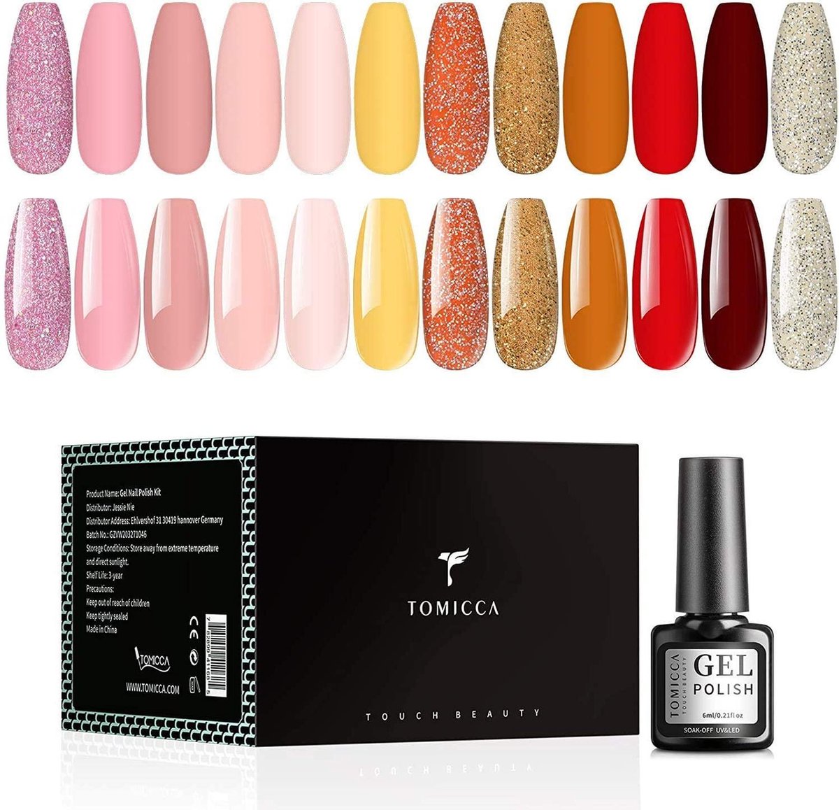 12 kleuren gel nagellak set