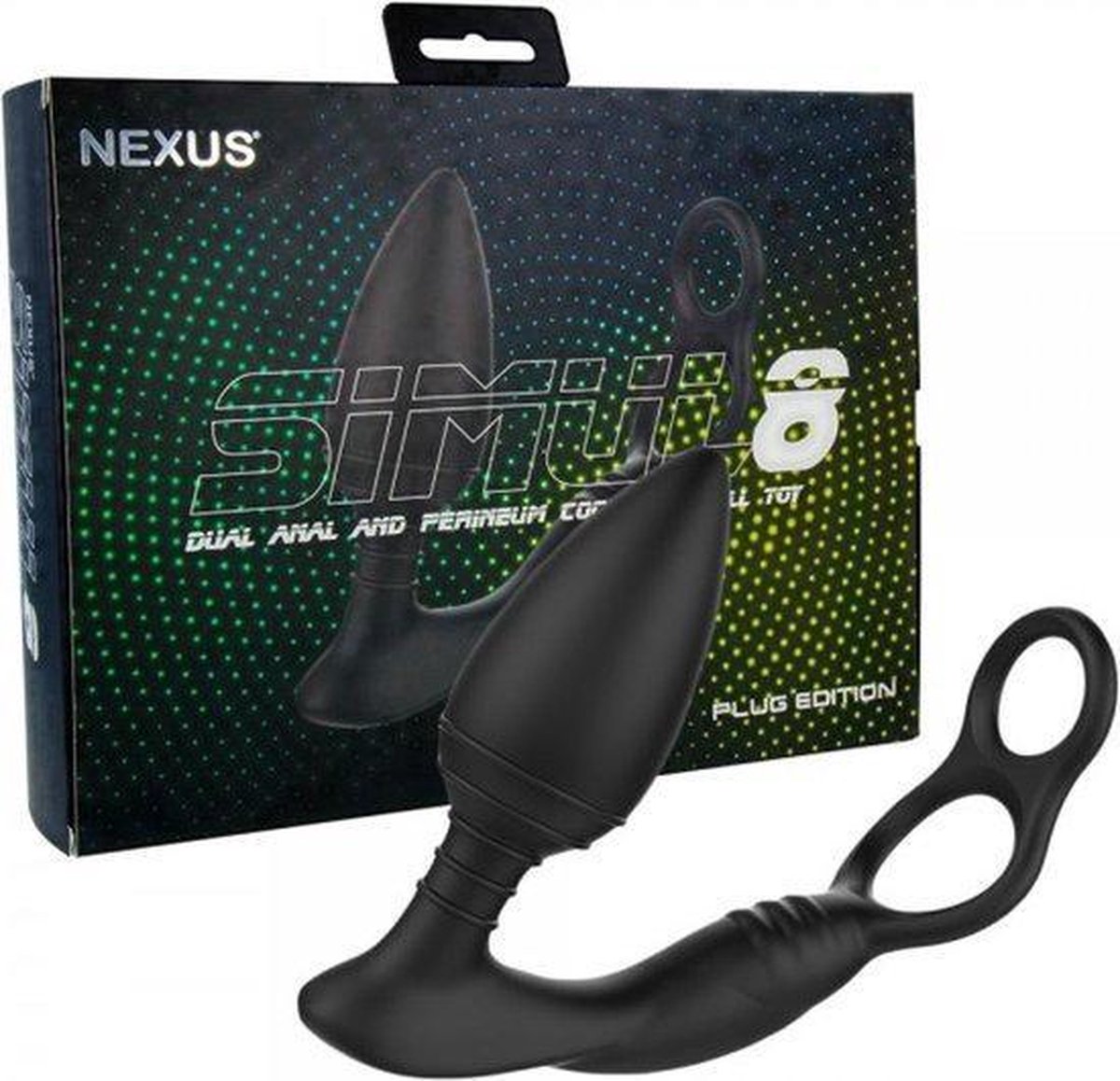 SIMUL8 PLUG EDITION Vibrating Anal Cock and Ball Toy - Black