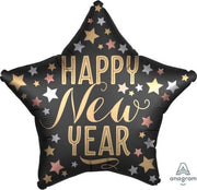 Anagram Folieballon Satin New Year 43 Cm Matzwart/goud