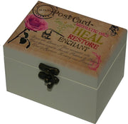 Decoratieve houten opbergdoos.
