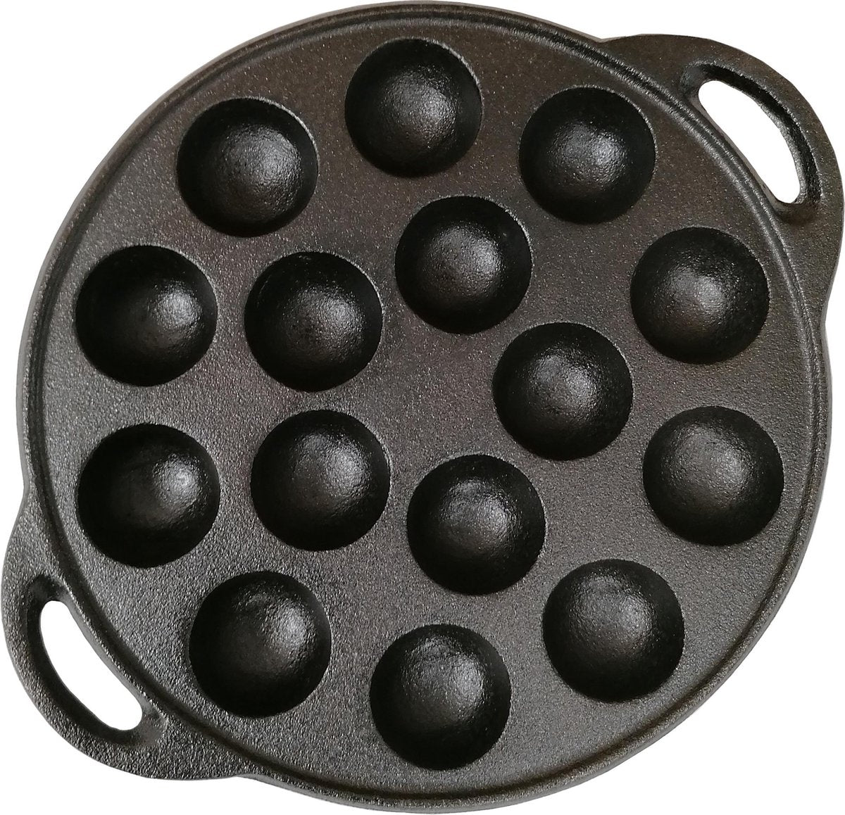 Krumble Poffertjespan gietijzer / Diameter van Ø22cm / Geschikt voor 15 poffertjes - Zwart