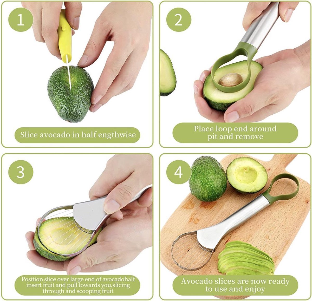 Avocadosnijder | 2-in-1 Multifunctionele 2-in-1 Avocadosnijder | Avocado Schilmes | – All-in-one Avocadoschiller