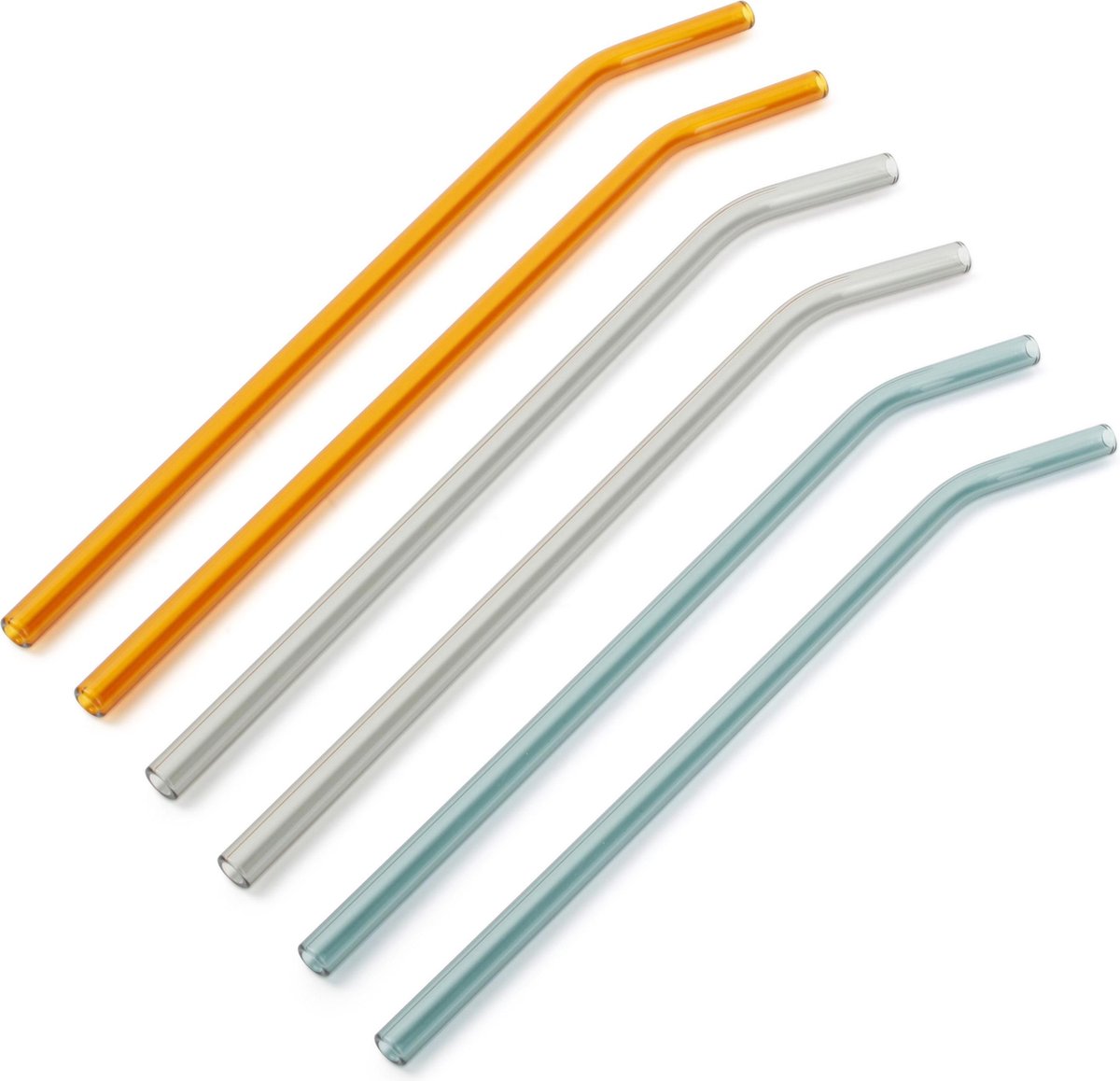 ONA - Herbruikbare rietjes - inclusief schoonmaakborsteltje - 20cm - Nero - Set/6