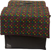 Basil Dubbele Fietstas - 28 liter - Grijs/Gekleurde bloemen