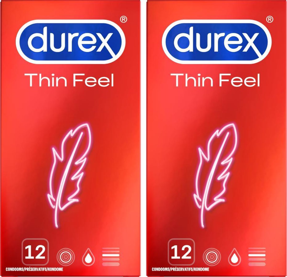 Durex Condooms Feel Thin 12st x2