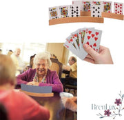 ✿Brenlux - Speelkaartenhouder - Kaartenhouder - Spelaccessoires - Houten speelkaarthouder - kaartspelen - Kaartspelen met ouderen - Kaarten met kinderen - Kaartenhouder - Eco kaartenhouder