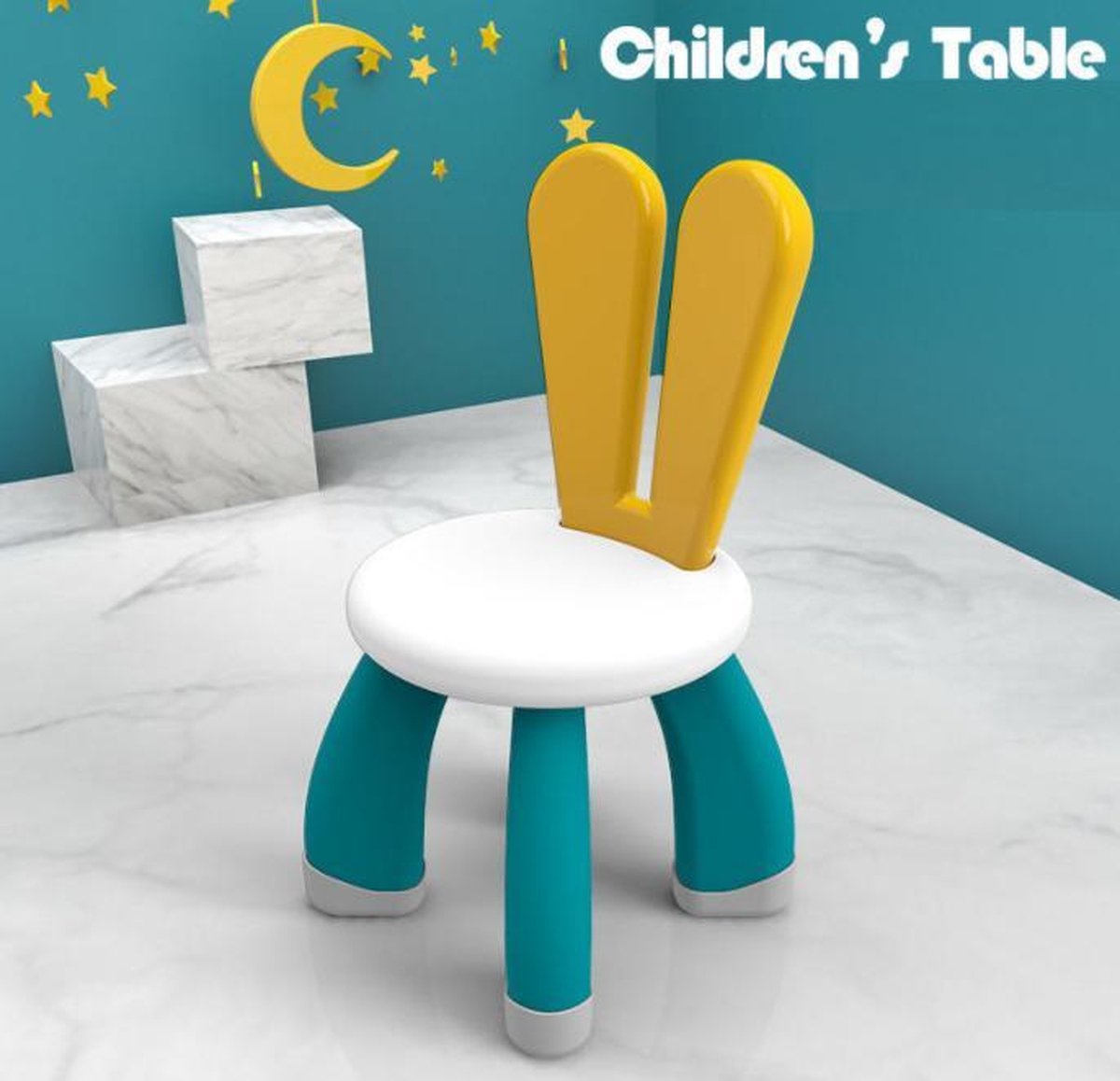 Schattige Bunny Stoel - Konijnenstoeltje - Kinderstoel - Peuterstoeltjes - Macaron Groen