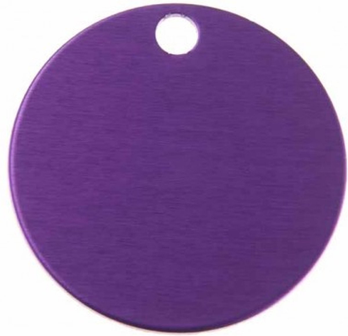 Hondenpenning Rond met gat groot violet | 1 zijde graveren | Ø 32 mm
