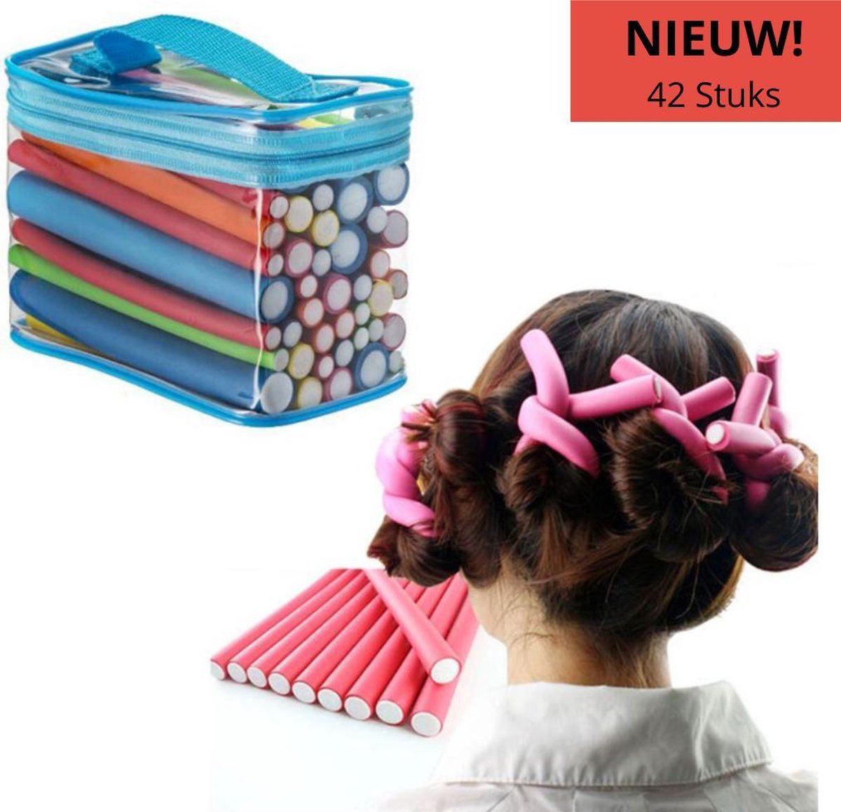 Krulspelden - Watergolfrollers - NIEUWSTE Haarrollers - meest verkochte Krul Rollers - 42 Stuks - Complete Krulset
