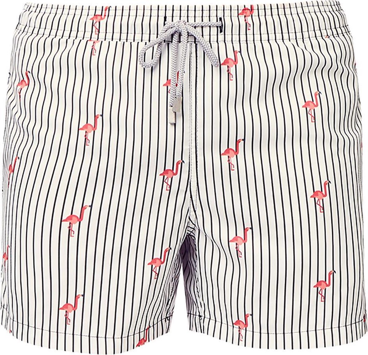 FLAMINGO Sneldrogende Zwembroek Heren met Mesh Binnenbroek en Drie Zakken - Zachte en Comfortabele Zwemshort Heren / Zwembroeken Heren - Waterafstotende Zwembroek Mannen / Herenmode van Premium Stof - Wit - Zwart - XXL