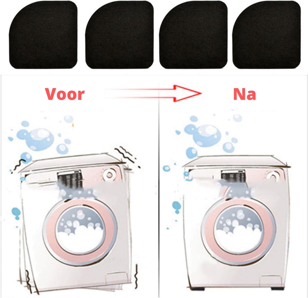 KELERINO. Wasmachine Trillingsdemper - Vibratie Dempers - 4 Stuks