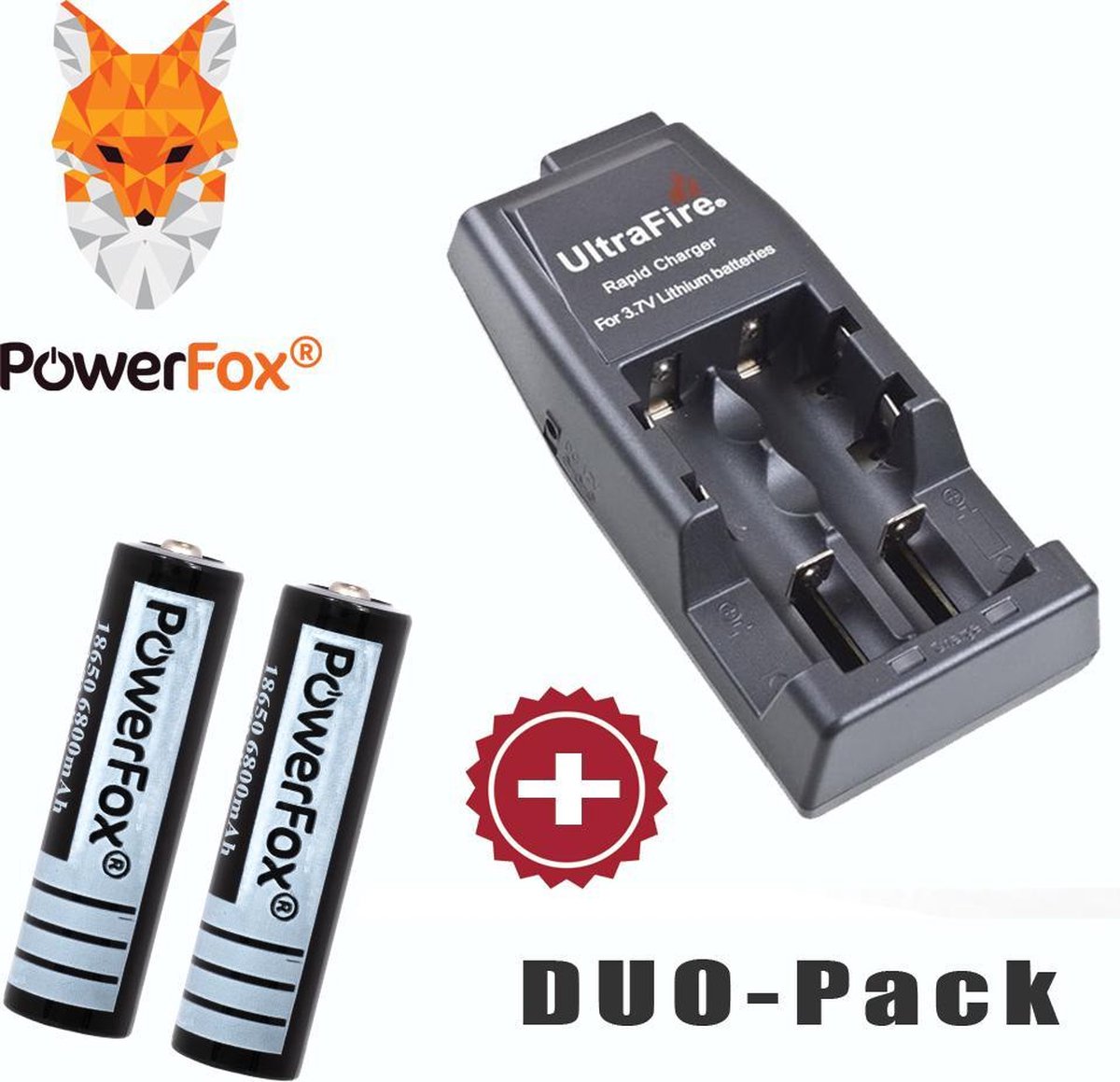 PowerFox® 2x 18650 Lithium batterij 3