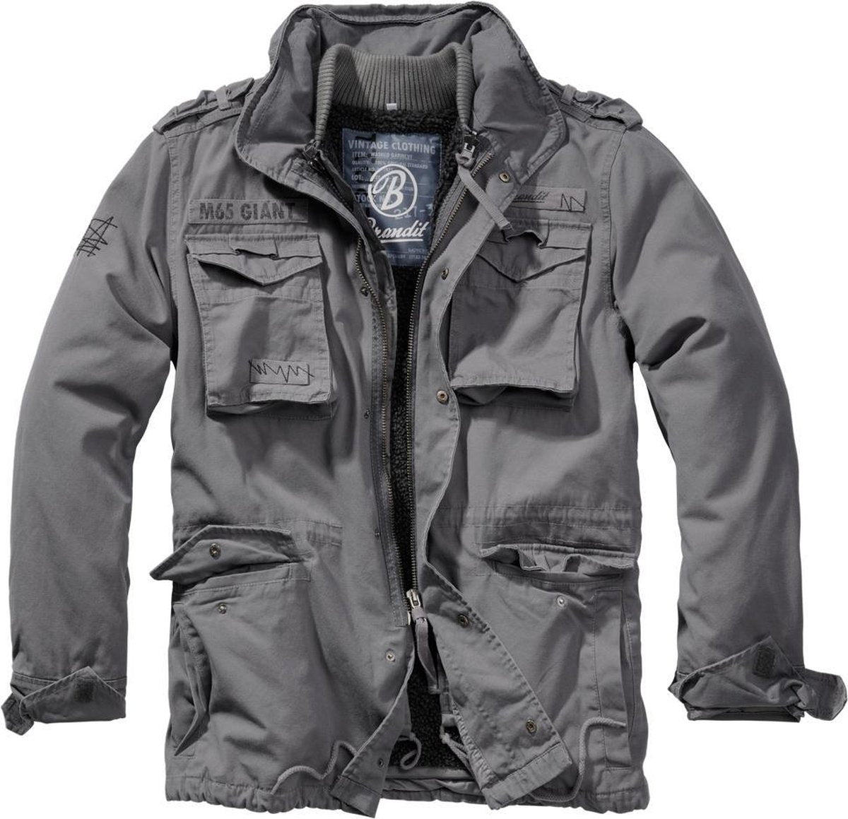 Heren Jas Jacket M-65 Giant Jacket charcoal