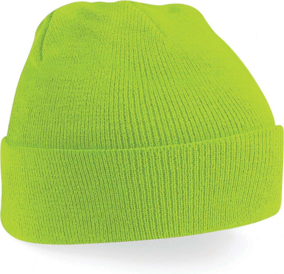 wintermuts lime green | klassieke gebreide muts in 30 verschillende kleuren| tweelaags gebreid