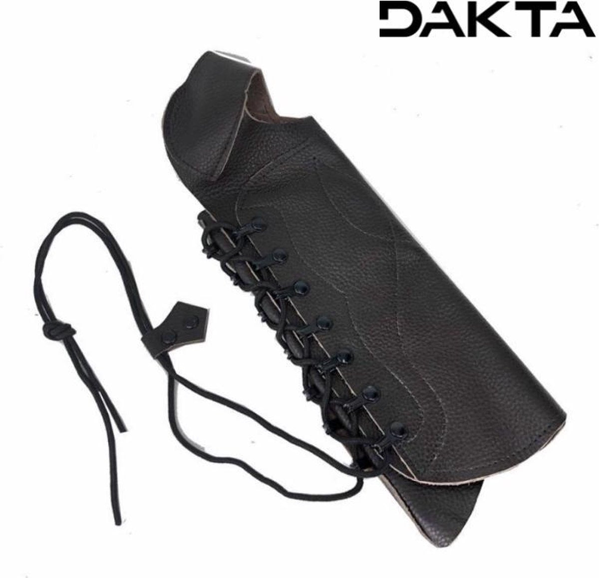 Dakta® Verstelbare Pijl en Boog Armbeschermer | Boogschieten | Volwassenen / Kinderen | Armbescherming | Handbeschermer | Zwart | Leer