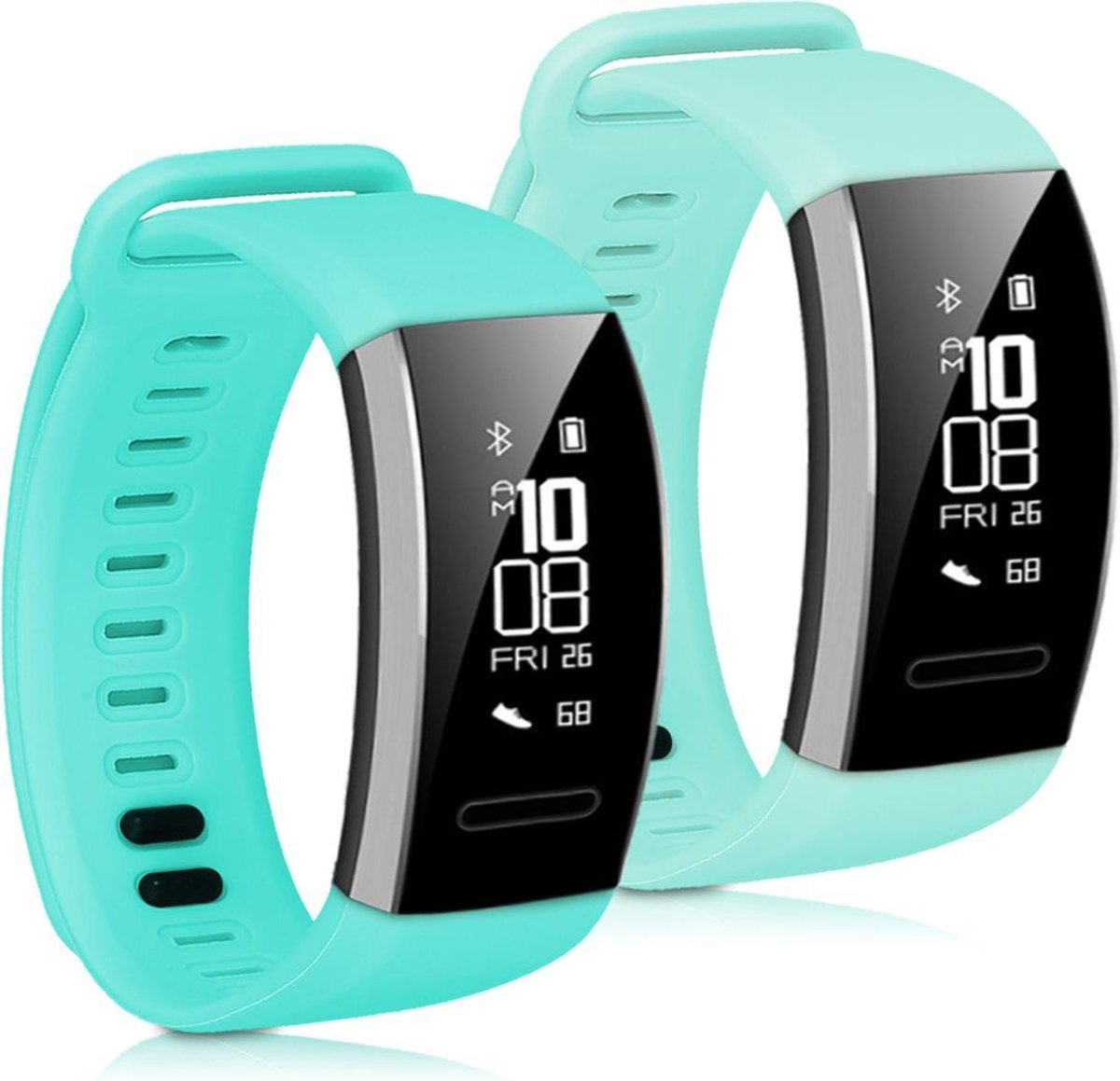 kwmobile 2x horlogeband voor Huawei Band 2 / Band 2 Pro - siliconen band voor fitnesstracker - mintgroen / turquoise