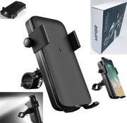 MIFOR® Luxe Telefoonhouder Fiets MET Wireless POWERBANK met Qi & USB  & LED LICHT- Smartphone - 4 in 1 - GSM - Houder Fiets