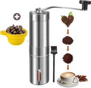 Koffiemolen - Koffiemolen Handmatig - Bonenmaler - Met Extra Handig Trechtertje - Verstelbare Standen