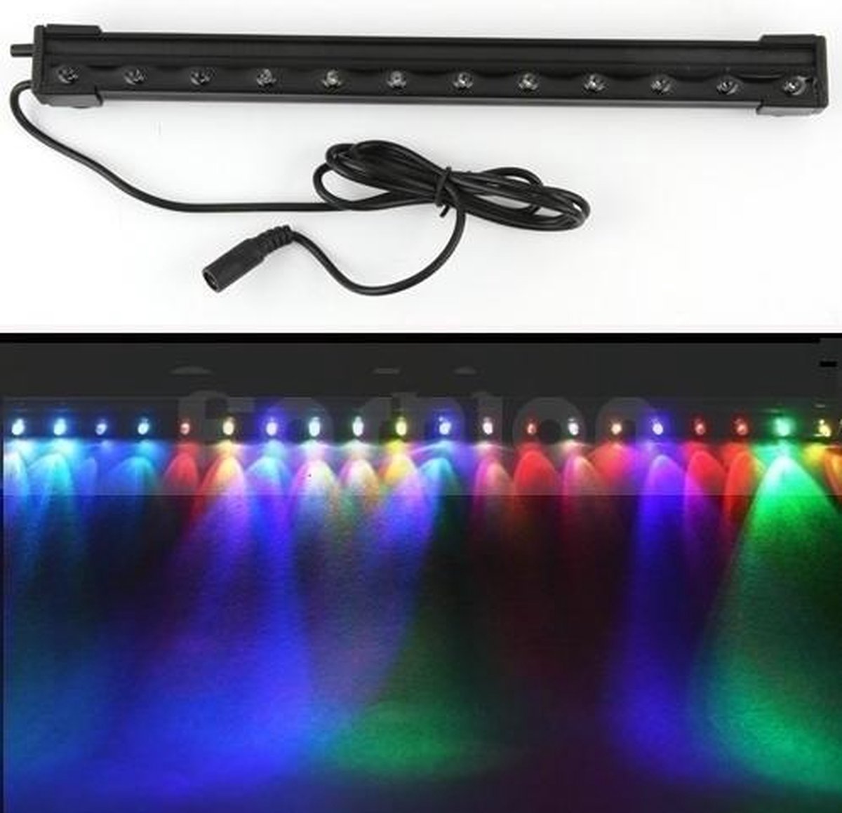 Aquarium LED licht met luchtgordijn en afstandbediening 47cm met adapter