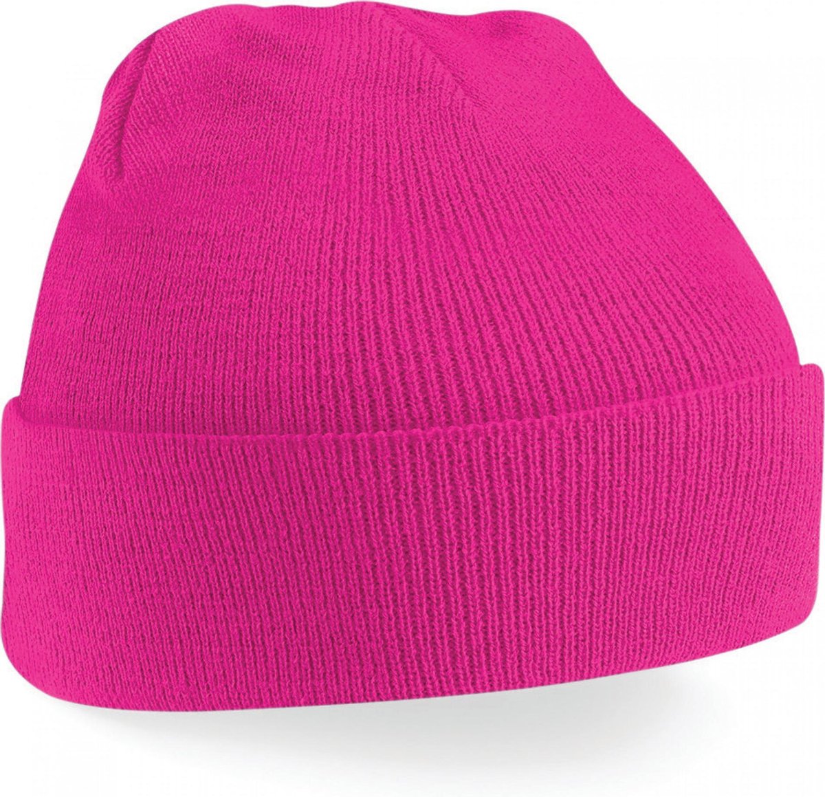 Beanie Fuchsia| klassieke gebreide muts in 30 verschillende kleuren| tweelaags gebreid