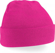 Beanie Fuchsia| klassieke gebreide muts in 30 verschillende kleuren| tweelaags gebreid