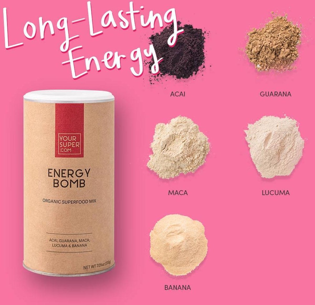 Your Super - ENERGY BOMB - Organic Superfood Mix - Energy Booster (200g)