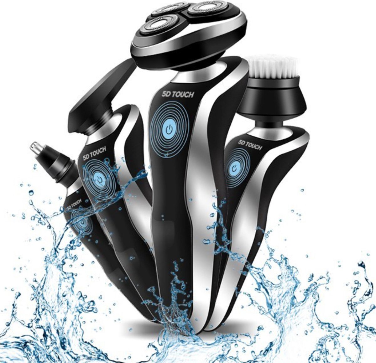 Ecommdro MS500 - Scheerapparaat mannen - 4 in 1 Trimmer - Nat & Droog scheren - Baardtrimmer - Neustrimmer - Oplaadstation inbegrepen