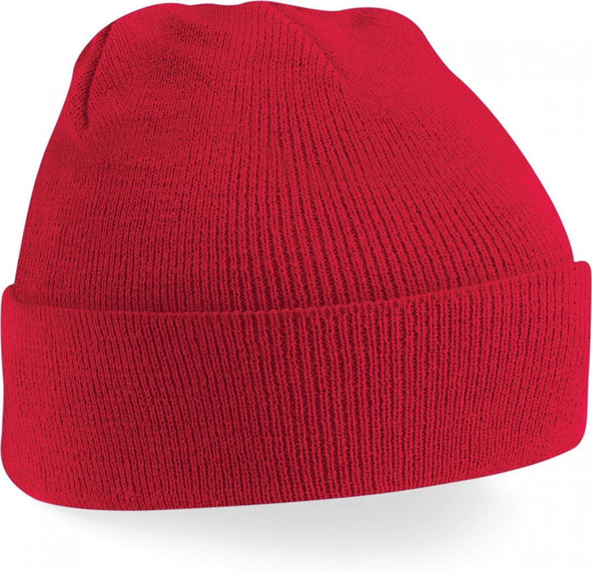 wintermuts classic red| klassieke gebreide muts in 30 verschillende kleuren| tweelaags gebreid