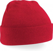 wintermuts classic red| klassieke gebreide muts in 30 verschillende kleuren| tweelaags gebreid