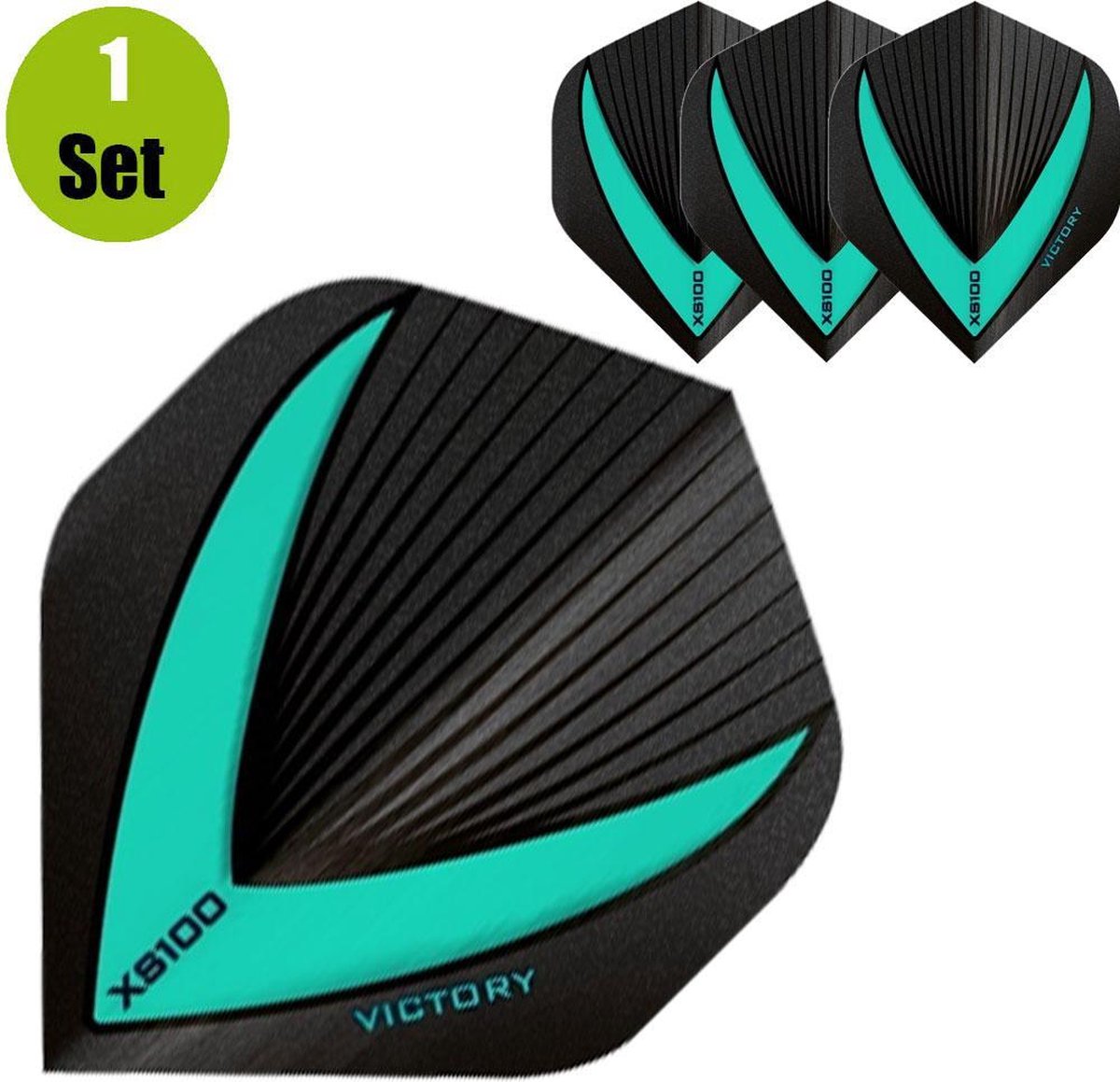 Victory Vista Black Dart Flights - Jade- ()