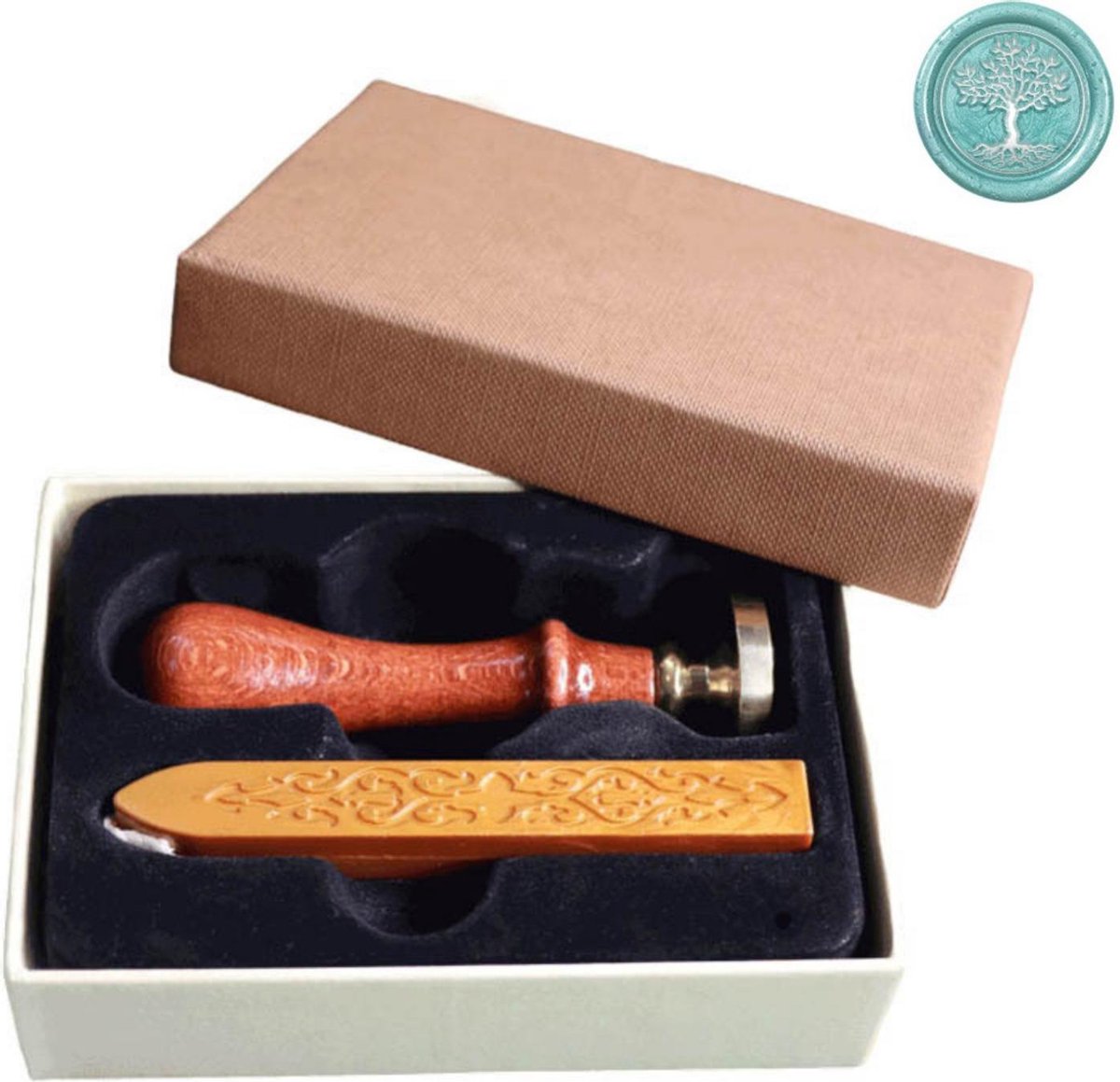 Wax stempel zegel set sealing wax kaarten maken - met boom zegel