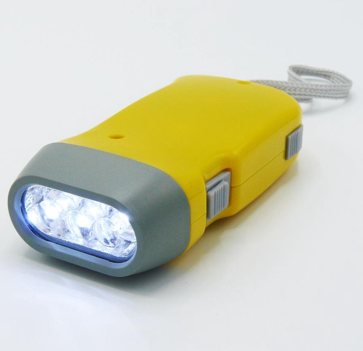 Doodadeals® | Knijpkat Zaklamp Dynamo | Knijpkat Dynamo | Dynamo Zaklamp | LED Zaklamp | Oplaadbaar | 25 Lumen | Geel