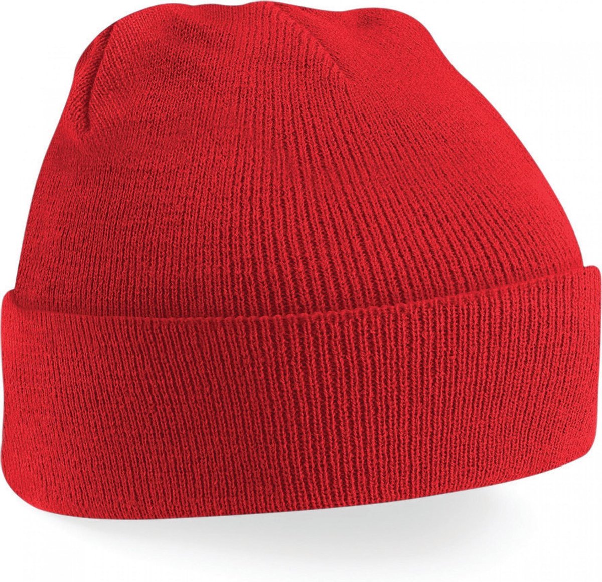 wintermuts Bright red | klassieke gebreide muts in 30 verschillende kleuren| tweelaags gebreid