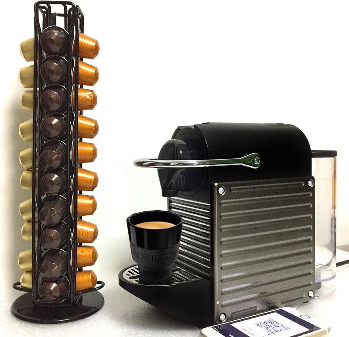 Draaibare nespresso capsulehouder 40 stuks zwart