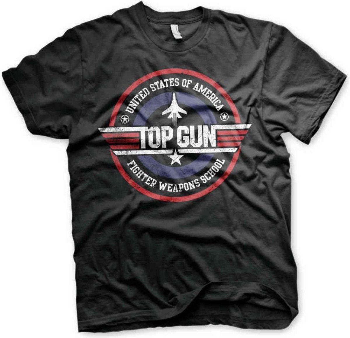 Top Gun Heren Tshirt -S- Fighter Weapons School Zwart