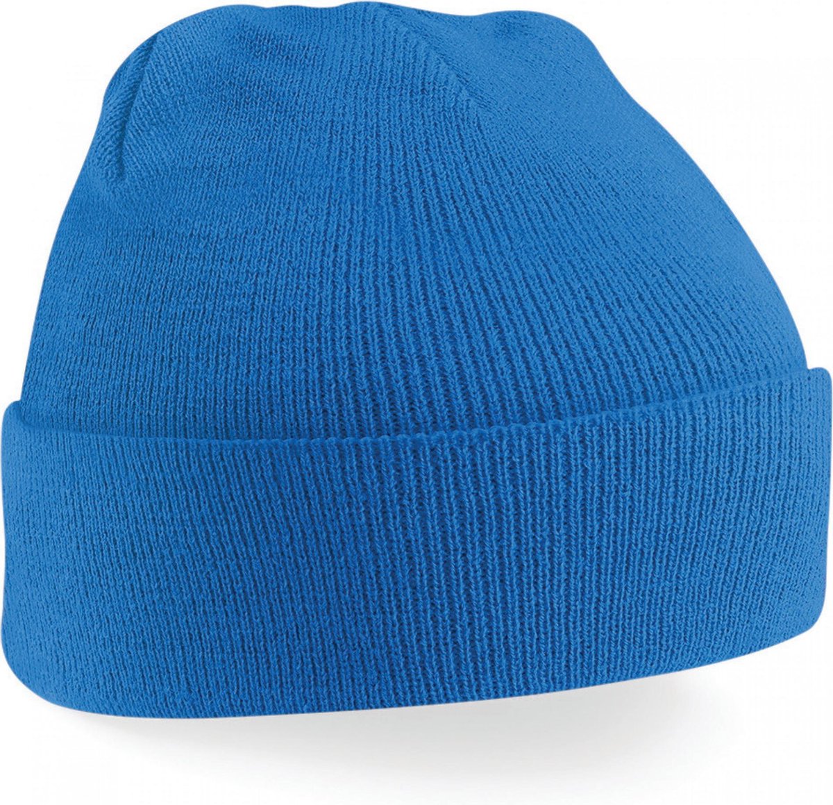 wintermuts sapphire blue| klassieke gebreide muts in 30 verschillende kleuren| tweelaags gebreid