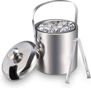 Sefaras Ijsemmer RVS met deksel en tang - 1.2L - Ijsblokjesemmer - Ijshouder - zilver