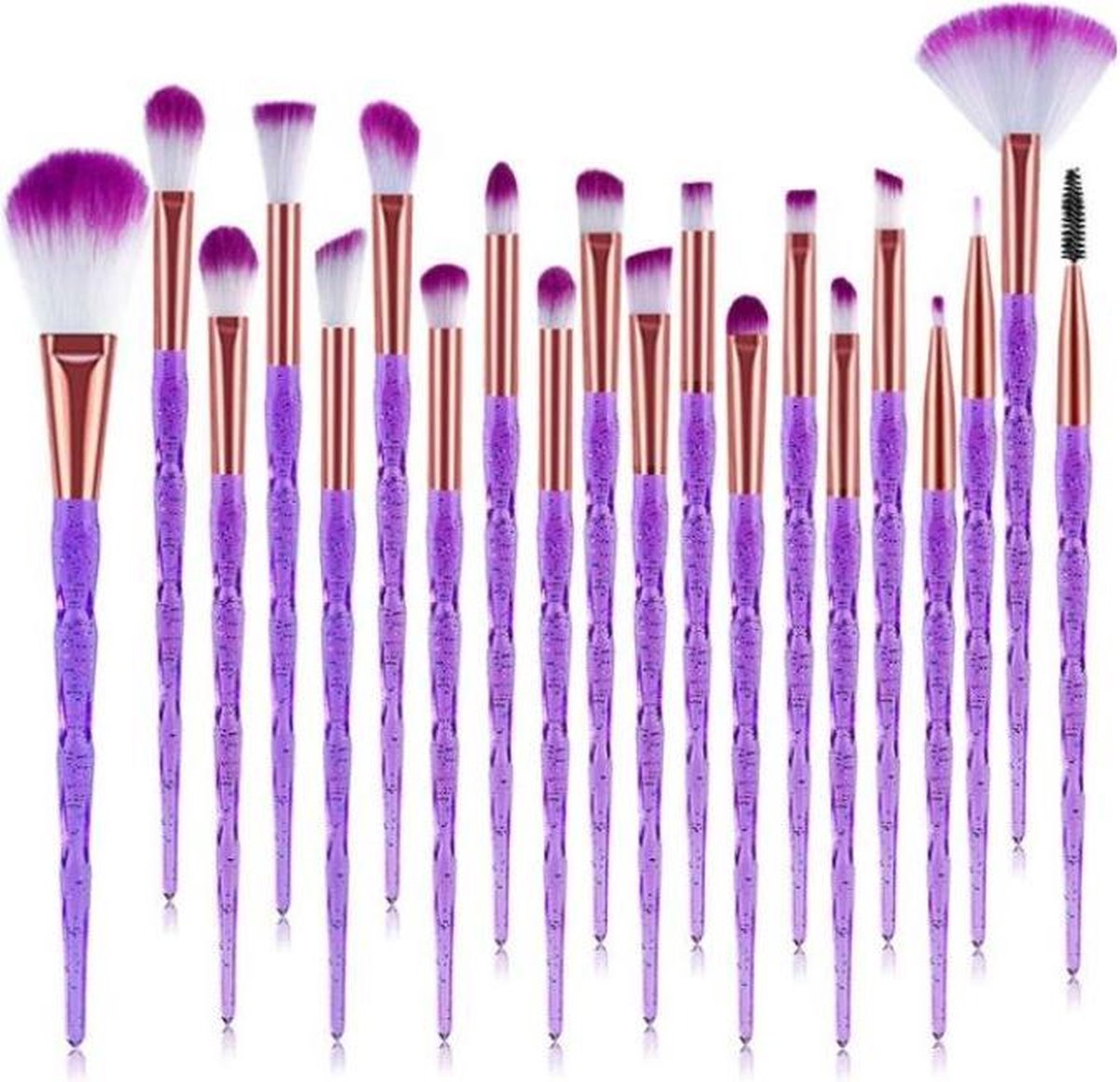 Set van 20 stuks make-up kwasten paars