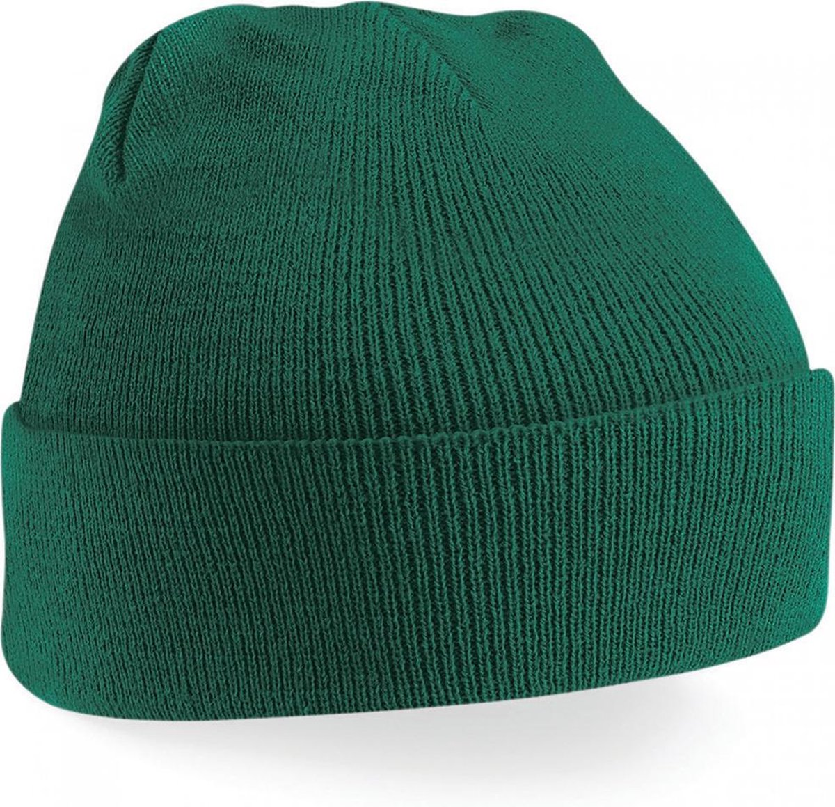 wintermuts Bottle Green| klassieke gebreide muts in 30 verschillende kleuren| tweelaags gebreid