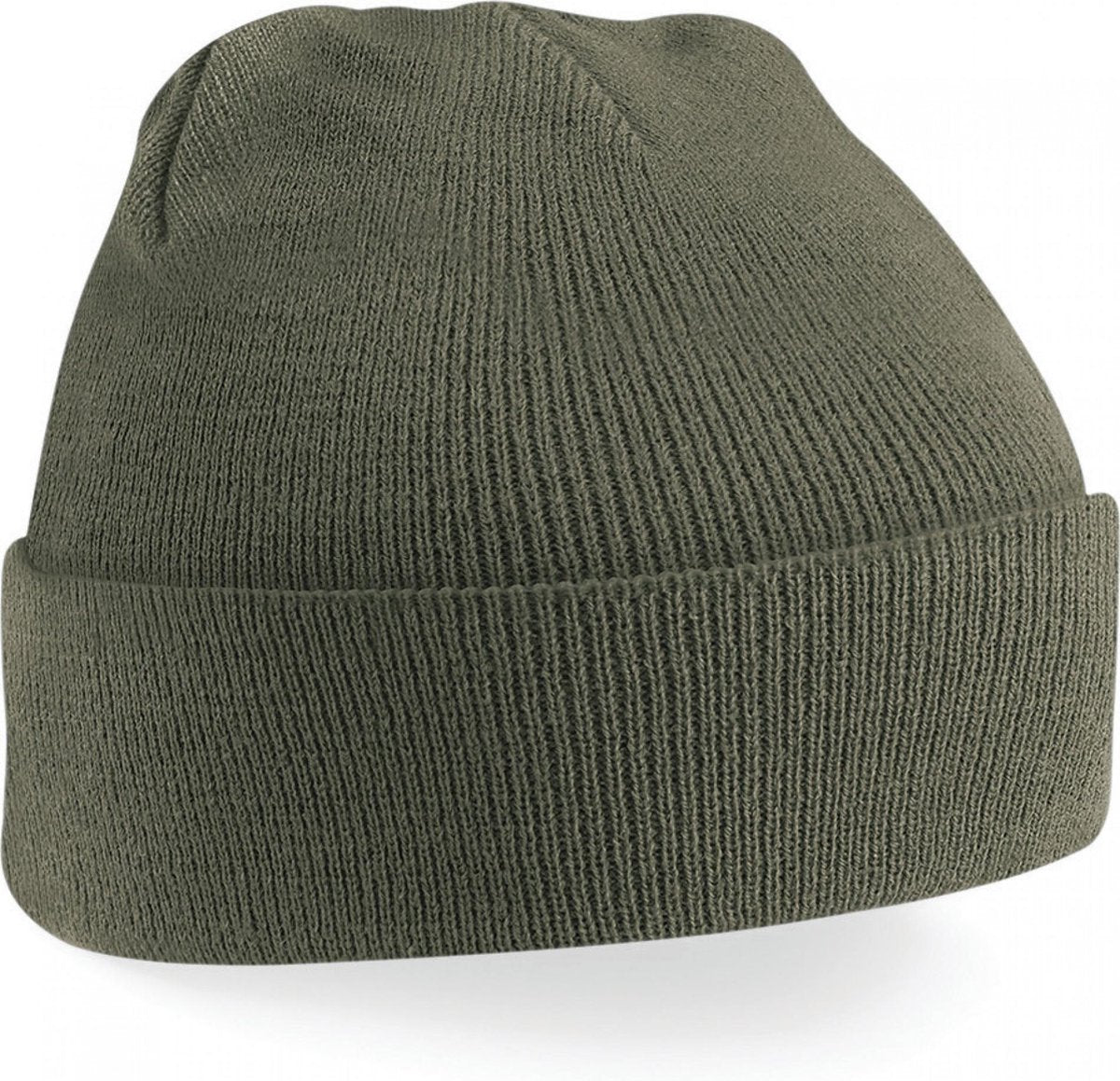 wintermuts olive green| klassieke gebreide muts in 30 verschillende kleuren| tweelaags gebreid