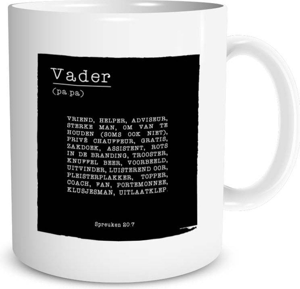 Christelijke Mok - Spreuken 20:7 (Vader - Papa) - DagelijkseBroodkruimels