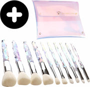Diamamten Make Up Kwasten Set - Make Up Brush - Oogschaduw - Foundation Kwast - Poeder Kwast - Brush - Make up - Cosmetica - Kwasten Set – Make Up Tasje - 10 Stuks
