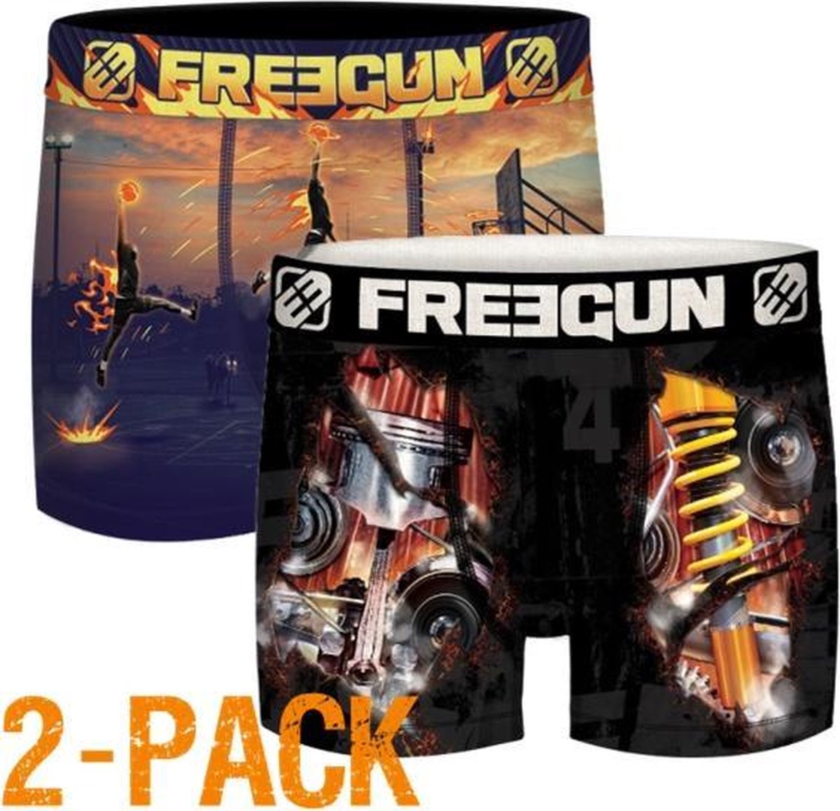 Freegun microvezel | MAAT S | 2-pack heren boxershorts | Bionic/basketbal