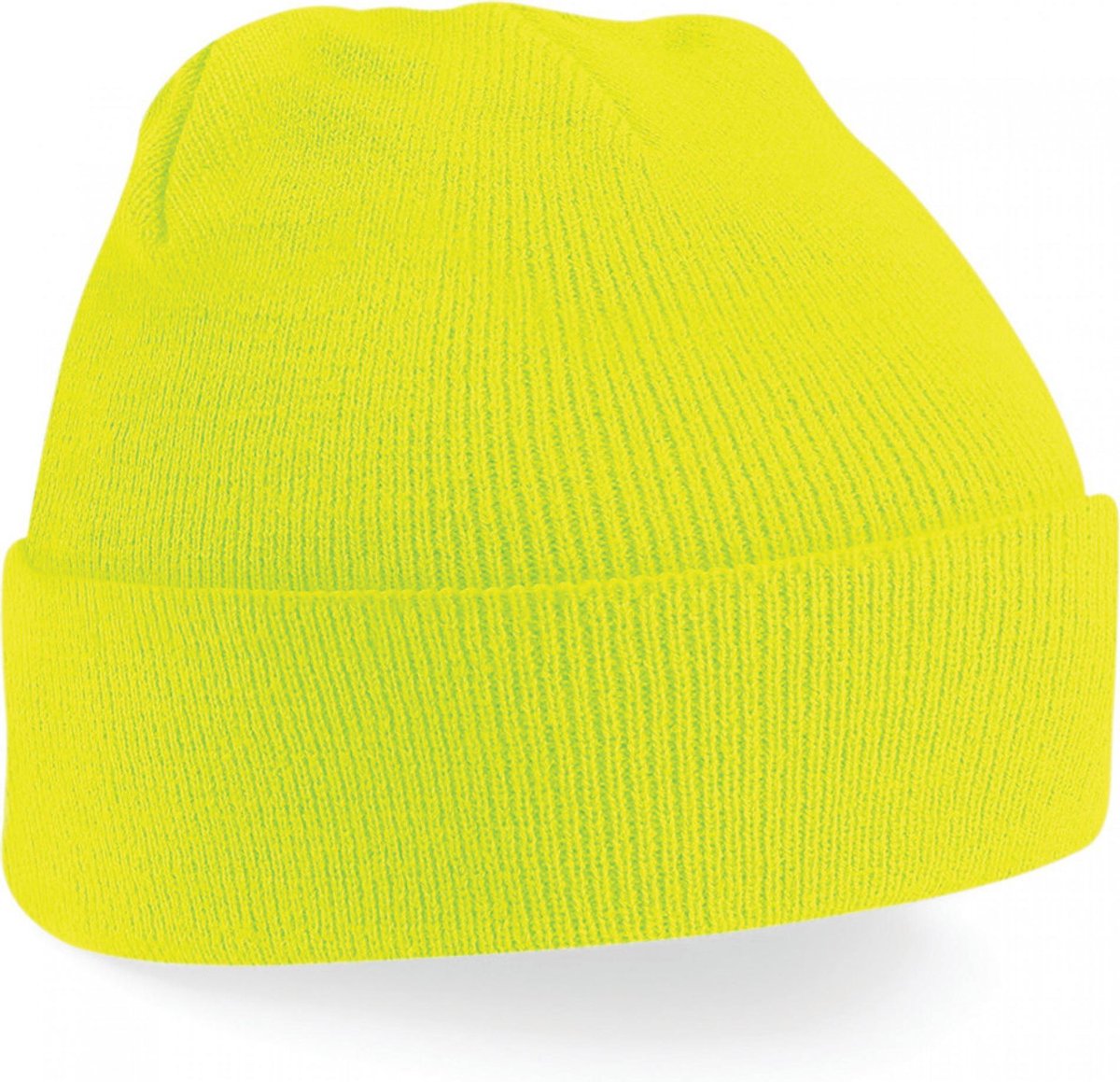 Schaatsmuts Fluorescent yellow | klassieke gebreide muts in 30 verschillende kleuren| tweelaags gebreid