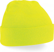 Schaatsmuts Fluorescent yellow | klassieke gebreide muts in 30 verschillende kleuren| tweelaags gebreid