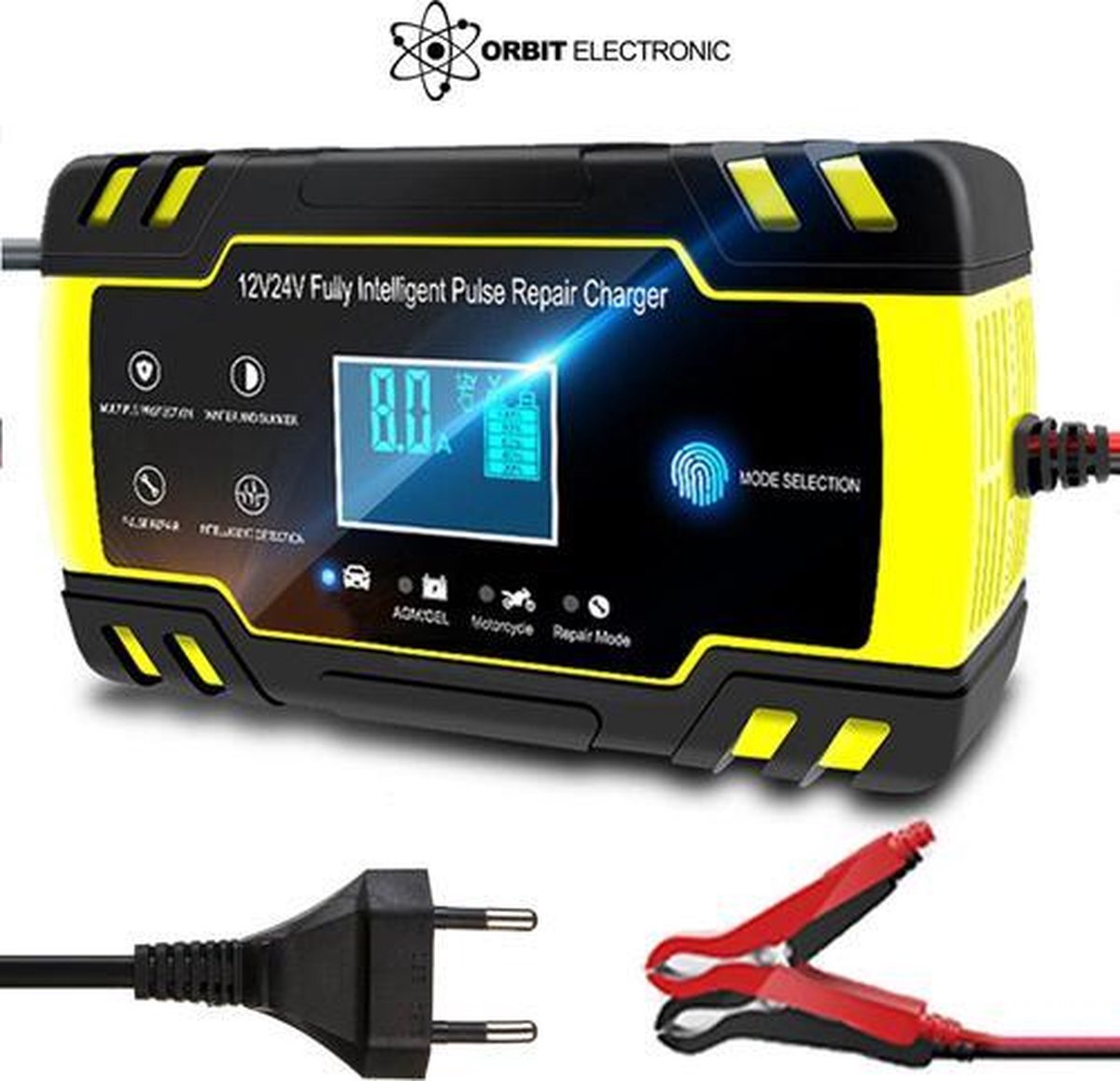 Volledige Automatische Acculader met Puls Reparatie Mode - 12V 8A / 24V 4A
