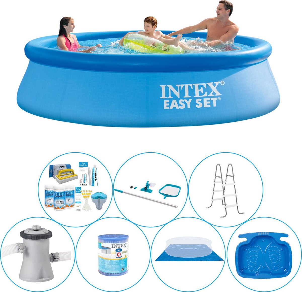 Intex Easy Set Rond 305x76 cm - 8-delig - Zwembad Bundel