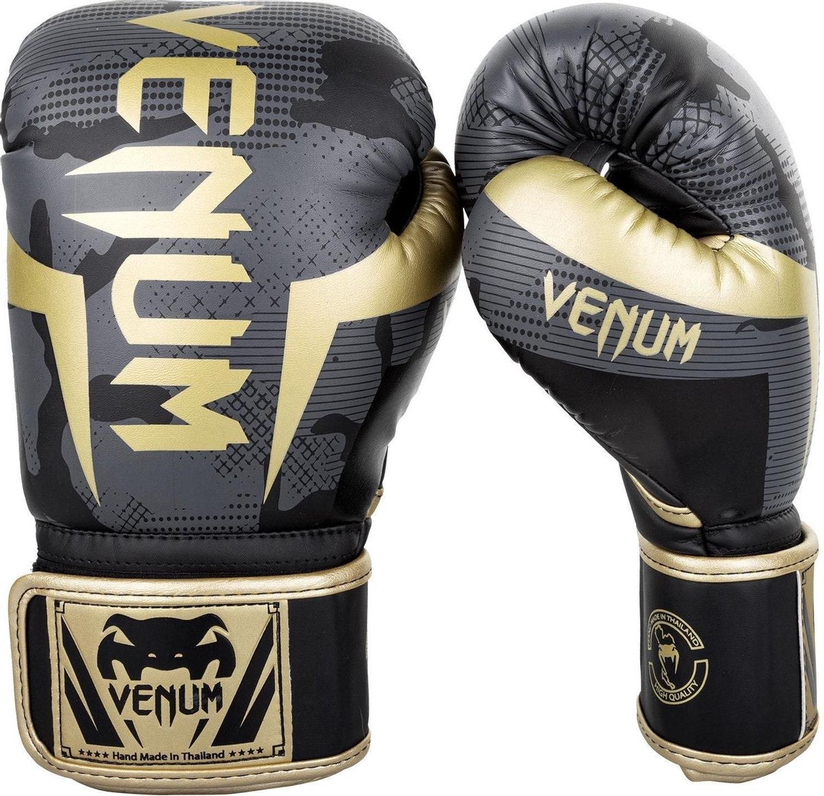 Venum Bokshandschoenen Elite Dark Camo Gold Kies hier uw maat Bokshandschoenen: 14 OZ